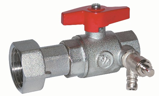 Fullway ball valve with F. swivel  nut and butterfly handle.