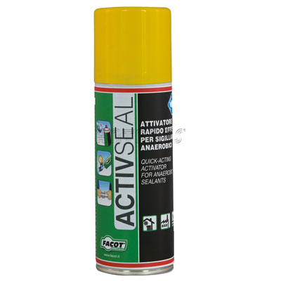 F.255.40  400 ml spray can for thread degreasing and cleaning prior to sealing with Art. F.252, F.253.05 & F.254.     / F.255.70  Activator in 200 ml spray can to accelerate the hardening process of anaerobic sealant F.252, F.253, F.254 and also to degrease the surfaces to be sealed.