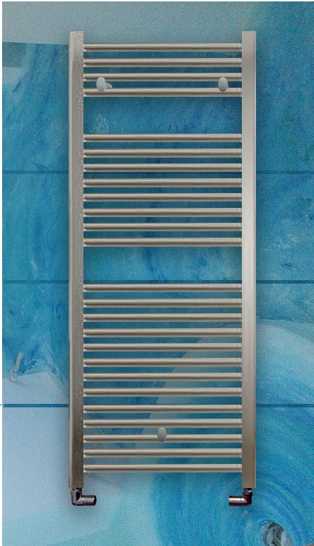 Radiator towel warem "CALEDO" in steel complete with wall fixing kit and air vent valve. With 1/2" F. connections. Max pressure 7 bar. Predisposed for applying kit (Art. G.868) for mixed function: thermo-electrical.