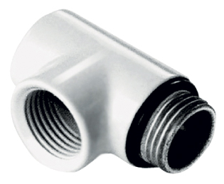 "T" connection 1/2"M x 1/2"F x 1/2"F for predisposition or application of the electrical resistance on the towel warmer as mixed function: with boiler or electrically.