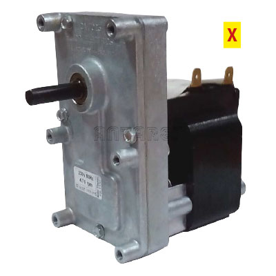 Reducer-motor for biomass boilers and stoves with hollow shaft  Rated torque superior to 35Nm in relation to the speed and size of motor. 230VAC.