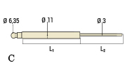 Elektroda zapłonowa i detekcyjna z metalową częścią Kanthal i ceramicznym izolatorem z tlenku glinu do palników.