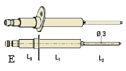 Elektrode zur Zündung oder Enthüllung mit Metalteil aus Kanthal und Isolator aus Keramik für Brenner.
