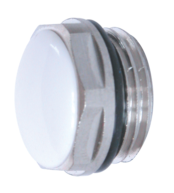 Никелированный латунный редуктор или колпачок для радиаторов с уплотнительным кольцом.
